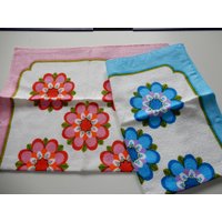 2 Geschirrtücher Unbenutzt Aus Der Flower-Power-Zeit 70Er Jahre 50 X 70 cm - Vintage von IsoKos