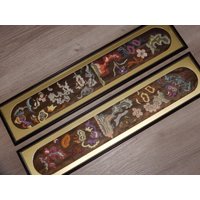 2 Gestickte Bilder 62, 5 cm X 14 - Stickbilder in Hochwertigem Außergewöhnlichem Rahmen Vintage von IsoKos