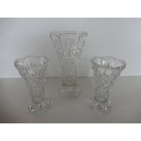 3Er Set Vasen Glas Blumenvasen Glasvasen Glasblumenvasen - Vintage 3Er Set Vasen Glas Blumenvasen Glasvasen Glasblumenvasen - Vintage von IsoKos
