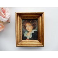 Kleiner Herrlicher Bilderrahmen Mit Bezauberndem Motiv in Goldfarbenem Rahmen - 9, 5 cm X 11, 5 Made Italy Shabby Chic von IsoKos