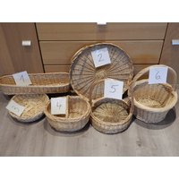 Körbe Und Tablett - Vintage Weide/Rattan Naturmaterial Baguettekorb Brotkorb Aufbewahrung Landhaus von IsoKos