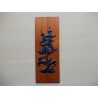 Wandbild Holz Hirsch Reh Bäume Tannen Jagd - Vintage Mid Century Wandbild Holz Hirsch Reh Bäume Tannen Jagd - Vintage Mid Century von IsoKos