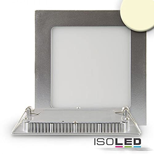Isoled LED Downlight, 15W, eckig, ultraflach, silber, 3000K warmweiss, dimmbar, 970lm von IsoLED