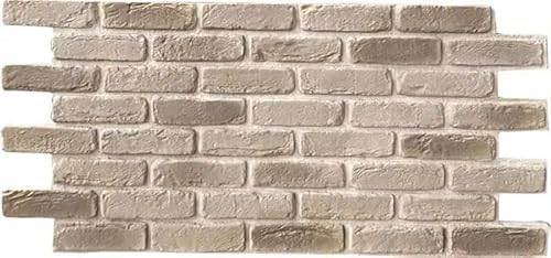 3D Wandpaneele in Klinkeroptik Creme-Taupe – PU Wand- & Fassadenverkleidung Barok Japanese Crème – 110×59 cm – Für Innen & Außen – Wärmedämmend & Schlagfest von Isodeco