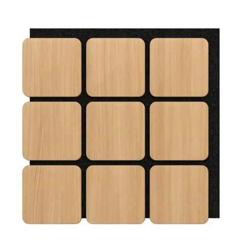 Quadratische Akustikpaneele Wandverkleidung – Eiche Matt Schwarz mit Filz – Modell AK08 | Schallschutz & Schalldämmung | Moderne Holzpaneele für Büro, Wohnzimmer & Gaming von Isodeco