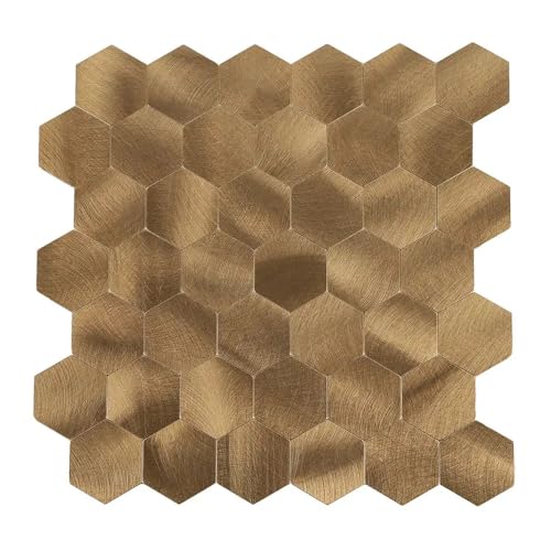 Selbstklebende Mosaik-Wandpaneele Wandverkleidung – Aluminium in Bronze-Optik – Modell MK15 | Selbstklebemosaik für Küche, Bad & Wohnzimmer Selbstklebende Mosaik-Wandpaneele Wandverkleidung – Aluminium in Bronze-Optik – Modell MK15 | Selbstklebemosaik für Küche, Bad & Wohnzimmer von Isodeco