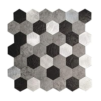 Selbstklebende Mosaik-Wandpaneele Wandverkleidung – Aluminium in Schwarz & Grau – Modell MK13 | Selbstklebemosaik für Küche, Bad & Wohnzimmer Selbstklebende Mosaik-Wandpaneele Wandverkleidung – Aluminium in Schwarz & Grau – Modell MK13 | Selbstklebemosaik für Küche, Bad & Wohnzimmer von Isodeco