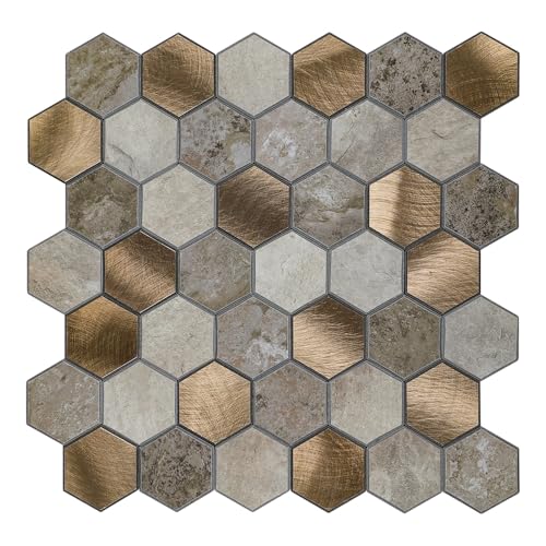 Selbstklebende Mosaikfliesen Wandverkleidung – Hexagon mit V-Fuge in Medium Beige – Modell MK24 | Selbstklebemosaik für Küche, Bad & Wohnzimmer Selbstklebende Mosaikfliesen Wandverkleidung – Hexagon mit V-Fuge in Medium Beige – Modell MK24 | Selbstklebemosaik für Küche, Bad & Wohnzimmer von Isodeco