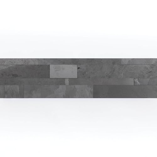Selbstklebende Naturstein Riemchen Wandverkleidung – Schiefer Black Carbon – 60×15 cm – Modell KN12 | Naturstein-Verblender mit 3M Klebefolie für Küche, Bad & Wohnzimmer Selbstklebende Naturstein Riemchen Wandverkleidung – Schiefer Black Carbon – 60×15 cm – Modell KN12 | Naturstein-Verblender mit 3M Klebefolie für Küche, Bad & Wohnzimmer von Isodeco