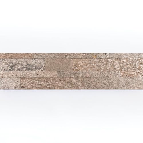 Selbstklebende Naturstein Riemchen Wandverkleidung – Schiefer Golden Goose – 60×15 cm – Modell KN08 | Naturstein-Verblender mit 3M Klebefolie für Küche, Bad & Wohnzimmer von Isodeco