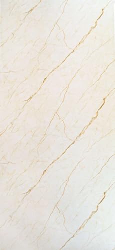 Wandpaneele 260x120 in Marmor- und Hochglanzoptik (Bolzano Beige), Wandverkleidung aus PVC, für Innen- und Außenbereich, Geschäftsräume, moderne Designlösung von Isodeco