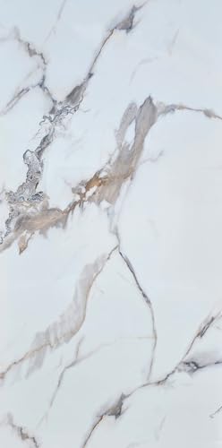 Wandpaneele 260x120 in Marmor- und Hochglanzoptik (Calacatta Gold), Wandverkleidung aus PVC, für Innen- und Außenbereich, Geschäftsräume, moderne Designlösung von Isodeco