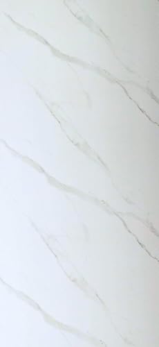 Wandpaneele 260x120 in Marmor- und Hochglanzoptik (Calacatta Statuario), Wandverkleidung aus PVC, für Innen- und Außenbereich, Geschäftsräume, moderne Designlösung von Isodeco