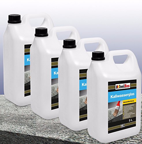 Isolbau Kaliwasserglas 28/30° - 4 x 5 Liter Kaliumsilikat-Lösung als Haftgrund & zur Abdichtung - Wetterfest für Innen- & Außenbereich von Isolbau