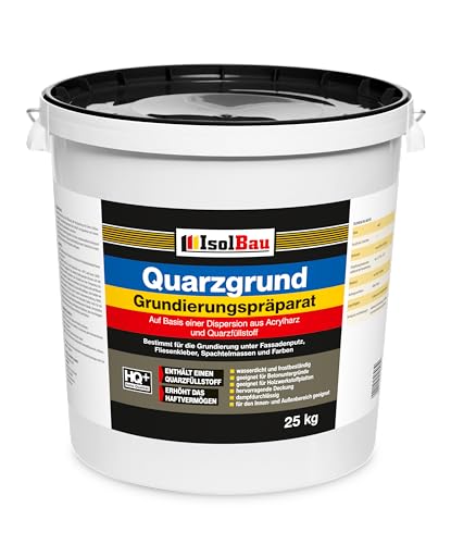 Isolbau Quarzgrund – 25 kg Grundierung für Beton & Holz, Fliesen, Keramik, Fassadenputz - Putzgrund, Fliese auf Fliese, Betongrund, Holzgrund - Wasserdicht, frostbeständig, für innen & außen von Isolbau