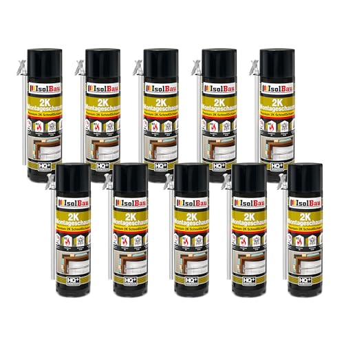 Isolbau 2K Montageschaum B2 Zargenschaum - Premium PU-Schnellschaum für Türen, Fenster, Dämmung & Montage - 10 x 400 ml Isolbau 2K Montageschaum B2 Zargenschaum - Premium PU-Schnellschaum für Türen, Fenster, Dämmung & Montage - 10 x 400 ml von Isolbau