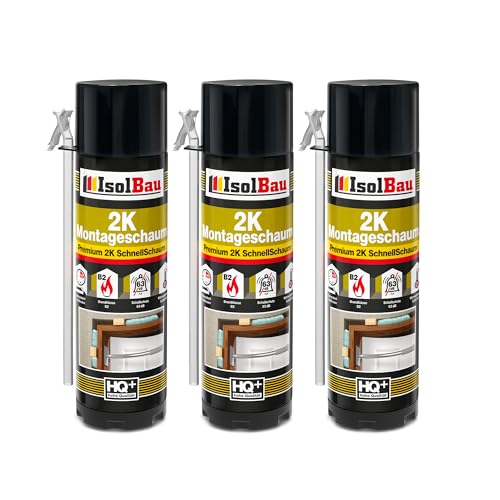 Isolbau 2K Montageschaum B2 Zargenschaum - Premium PU-Schnellschaum für Türen, Fenster, Dämmung & Montage - 3 x 400 ml Isolbau 2K Montageschaum B2 Zargenschaum - Premium PU-Schnellschaum für Türen, Fenster, Dämmung & Montage - 3 x 400 ml von Isolbau