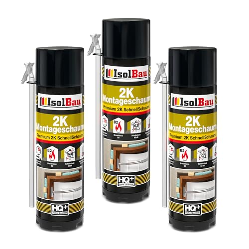 Isolbau 2K Montageschaum B2 Zargenschaum - Premium PU-Schnellschaum für Türen, Fenster, Dämmung & Montage - 3 x 400 ml Isolbau 2K Montageschaum B2 Zargenschaum - Premium PU-Schnellschaum für Türen, Fenster, Dämmung & Montage - 3 x 400 ml von Isolbau
