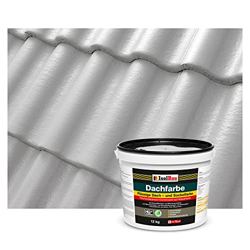 Isolbau Dachfarbe - 12 kg RAL Farbe Fassadenfarbe Nano Dachlack Sockelfarbe auf Wasserbasis - Lösemittelfrei, Wasserdicht, UV-beständig - Steingrau Isolbau Dachfarbe - 12 kg RAL Farbe Fassadenfarbe Nano Dachlack Sockelfarbe auf Wasserbasis - Lösemittelfrei, Wasserdicht, UV-beständig - Steingrau von Isolbau