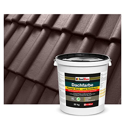 Isolbau Dachfarbe - 20 kg RAL Farbe Fassadenfarbe Nano Dachlack Sockelfarbe auf Wasserbasis - Lösemittelfrei, Wasserdicht, UV-beständig - Braun Isolbau Dachfarbe - 20 kg RAL Farbe Fassadenfarbe Nano Dachlack Sockelfarbe auf Wasserbasis - Lösemittelfrei, Wasserdicht, UV-beständig - Braun von Isolbau
