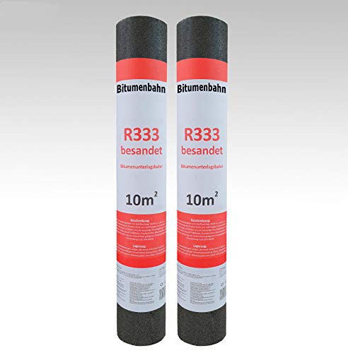 Isolbau Dachpappe R333 besandet - Bitumenbahn mit Rohfilzeinlage zur Dachabdichtung - 20 m² (2 Rollen) Isolbau Dachpappe R333 besandet - Bitumenbahn mit Rohfilzeinlage zur Dachabdichtung - 20 m² (2 Rollen) von Isolbau