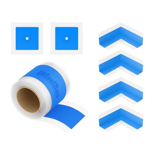 Isolbau 103B Bandset - Dicht-Set für den Innen und außen bereich inkl. 10 m Dichtband, 4x Innenecken & 2x Wandmanschetten, Abdichtung Dusche Bad Küche Wand Wasserdicht von Isolbau