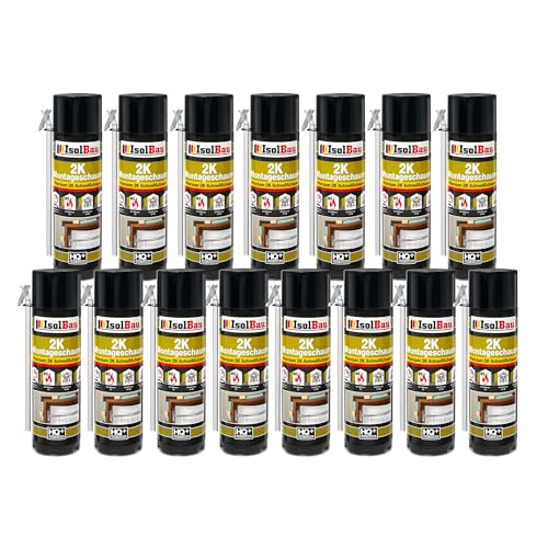 Isolbau 2K Montageschaum B2 Zargenschaum - Premium PU-Schnellschaum für Türen, Fenster, Dämmung & Montage - 15 x 400 ml von Isolbau