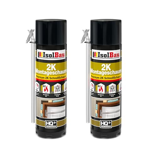 Isolbau 2K Montageschaum B2 Zargenschaum - Premium PU-Schnellschaum für Türen, Fenster, Dämmung & Montage - 2 x 400 ml von Isolbau