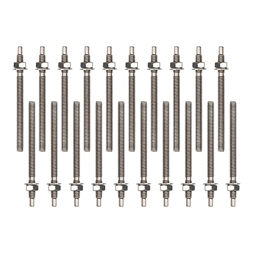 Isolbau Ankerstange aus A4 Stahl M8 x 110 mm - 20 Stück ETA Zulassung Gewindestange Verbundanker mit Mutter & Unterlegscheibe Schwerlast-Anker Schwerlast-dübel von Isolbau