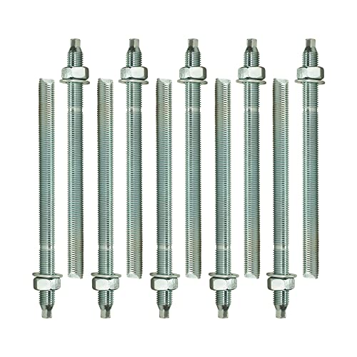 Isolbau Ankerstangen M10 x 130 mm - 10 Stück ETA Zulassung Gewindestange Verbundanker verzinkt mit Mutter & Unterlegscheibe Schwerlast-Anker Schwerlast-dübel von Isolbau