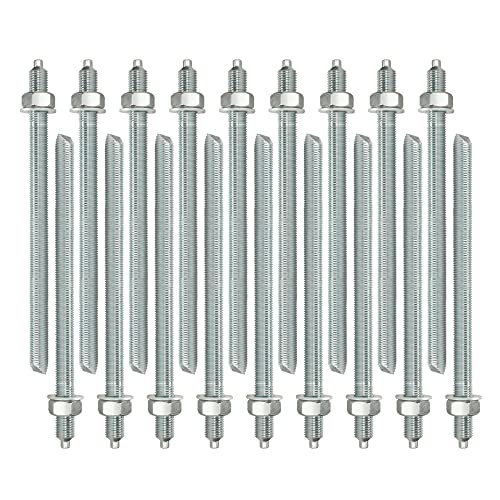 Isolbau Ankerstangen M12 x 220 mm - 20 Stück ETA Zulassung Gewindestange Verbundanker verzinkt mit Mutter & Unterlegscheibe Schwerlast-Anker Schwerlast-dübel von Isolbau