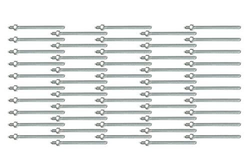 Isolbau Ankerstangen M12 x 260 mm - 50 Stück ETA Zulassung Gewindestange Verbundanker verzinkt mit Mutter & Unterlegscheibe Schwerlast-Anker Schwerlast-dübel von Isolbau