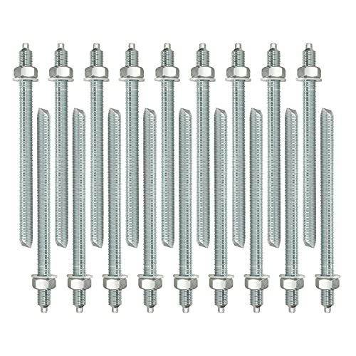 Isolbau Ankerstangen M16 x 260 mm - 20 Stück ETA Zulassung Gewindestange Verbundanker verzinkt mit Mutter & Unterlegscheibe Schwerlast-Anker Schwerlast-dübel von Isolbau