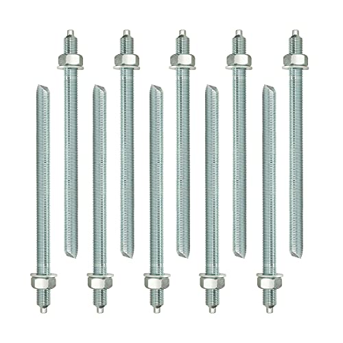 Isolbau Ankerstangen M16 x 300 mm - 10 Stück ETA Zulassung Gewindestange Verbundanker verzinkt mit Mutter & Unterlegscheibe Schwerlast-Anker Schwerlast-dübel von Isolbau