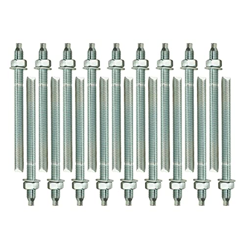 Isolbau Ankerstangen M8 x 110 mm - 20 Stück ETA Zulassung Gewindestange Verbundanker verzinkt mit Mutter & Unterlegscheibe Schwerlast-Anker Schwerlast-dübel von Isolbau