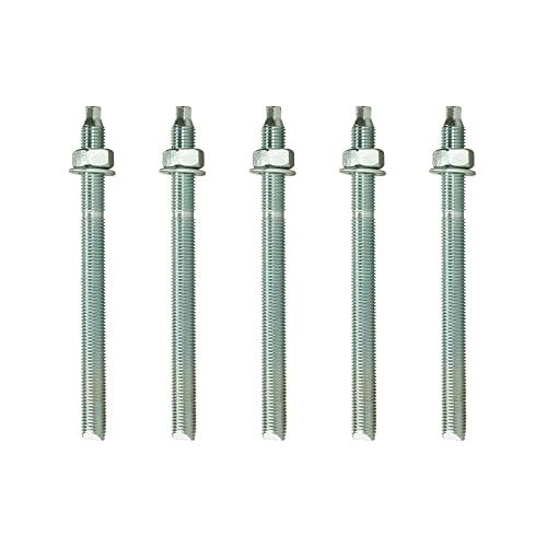 Isolbau Ankerstangen M8 x 110 mm - 5 Stück ETA Zulassung Gewindestange Verbundanker verzinkt mit Mutter & Unterlegscheibe Schwerlast-Anker Schwerlast-dübel von Isolbau