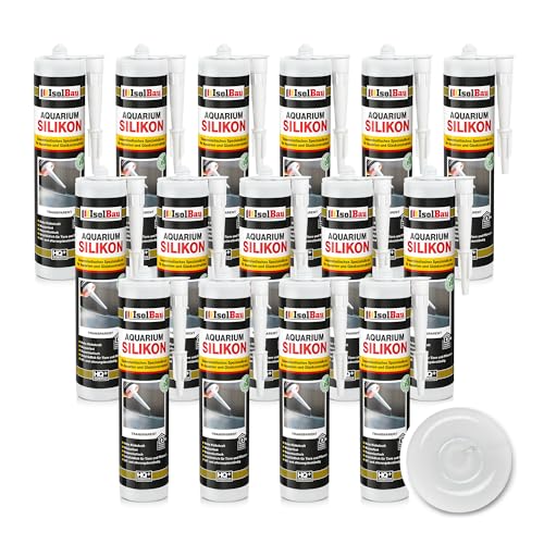 Isolbau Aquarium Silikon 15 x 300 ml Transparent - Dauerelastisches Spezial-Silikon für Aquarien & Glaskonstruktion - Für Innen- & Außenbereich – Kartusche Isolbau Aquarium Silikon 15 x 300 ml Transparent - Dauerelastisches Spezial-Silikon für Aquarien & Glaskonstruktion - Für Innen- & Außenbereich – Kartusche von Isolbau