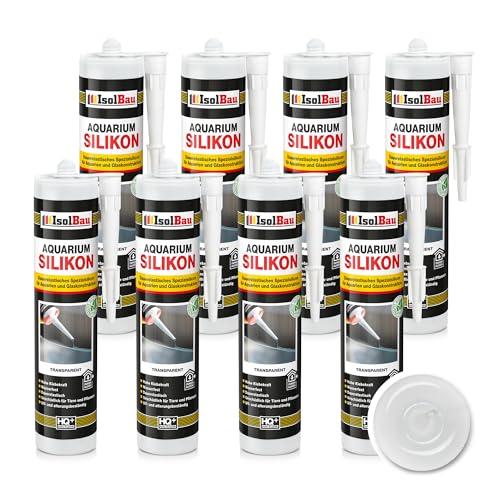 Isolbau Aquarium Silikon 8 x 300 ml Transparent - Dauerelastisches Spezial-Silikon für Aquarien & Glaskonstruktion - Für Innen- & Außenbereich – Kartusche Isolbau Aquarium Silikon 8 x 300 ml Transparent - Dauerelastisches Spezial-Silikon für Aquarien & Glaskonstruktion - Für Innen- & Außenbereich – Kartusche von Isolbau