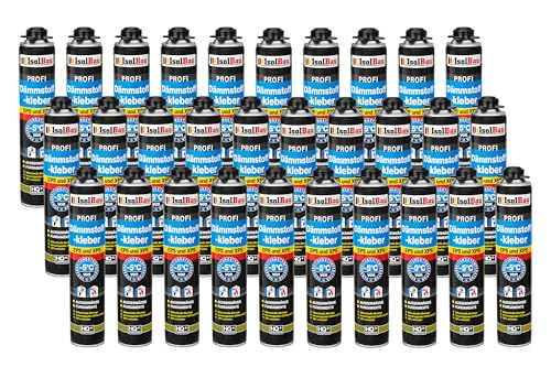 Isolbau B2 Dämmstoffkleber - 30 x 750 ml Perimeterkleber für EPS- & XPS-Platten - 1K PU-Klebeschaum für Dämmung und Isolieren Isolbau B2 Dämmstoffkleber - 30 x 750 ml Perimeterkleber für EPS- & XPS-Platten - 1K PU-Klebeschaum für Dämmung und Isolieren von Isolbau