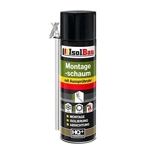 Isolbau B2 Montageschaum Adapterschaum - 1 x 500 ml PU-Bauschaum für Verfüllung, Montage, Isolierung, Abdichtung, Innen & außen von Isolbau