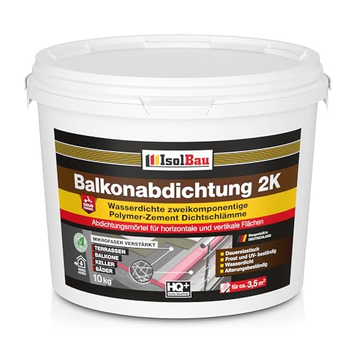 Isolbau Balkonabdichtung 2K - 10 kg Flexibel Dichtschlämme zur Abdichtung von Balkon, Terrasse, Bad, Keller, Dusche von Isolbau