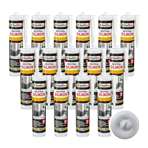 Isolbau - Bau-Silikon - Neutralsilikon 15 x 300 ml FensterGrau - Abdichtung und Kleben - Natursteinsilikon - Füllen von Fugen im Innen- und Außenbereich - Für Küchen und Bade - Neutralvernetzend Isolbau - Bau-Silikon - Neutralsilikon 15 x 300 ml FensterGrau - Abdichtung und Kleben - Natursteinsilikon - Füllen von Fugen im Innen- und Außenbereich - Für Küchen und Bade - Neutralvernetzend von Isolbau