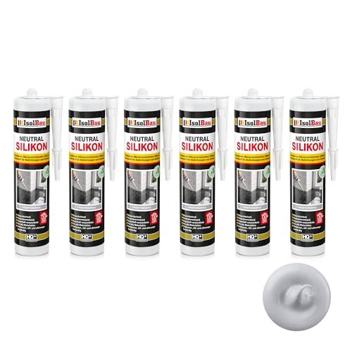 Isolbau - Bau-Silikon - Neutralsilikon 6 x 300 ml FensterGrau - Abdichtung und Kleben - Natursteinsilikon - Füllen von Fugen im Innen- und Außenbereich - Für Küchen und Bade - Neutralvernetzend Isolbau - Bau-Silikon - Neutralsilikon 6 x 300 ml FensterGrau - Abdichtung und Kleben - Natursteinsilikon - Füllen von Fugen im Innen- und Außenbereich - Für Küchen und Bade - Neutralvernetzend von Isolbau