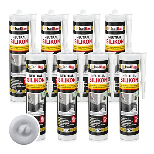Isolbau - Bau-Silikon - Neutralsilikon 8 x 300 ml FensterGrau - Abdichtung und Kleben - Natursteinsilikon - Füllen von Fugen im Innen- und Außenbereich - Für Küchen und Bade - Neutralvernetzend Isolbau - Bau-Silikon - Neutralsilikon 8 x 300 ml FensterGrau - Abdichtung und Kleben - Natursteinsilikon - Füllen von Fugen im Innen- und Außenbereich - Für Küchen und Bade - Neutralvernetzend von Isolbau
