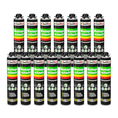 Isolbau - Bauschaum Montageschaum 15 x 750 ml PU-Schaum 1K Pistolenschaum Zargenschaum - Isolierung Abdichtung für Innen und Außen von Isolbau