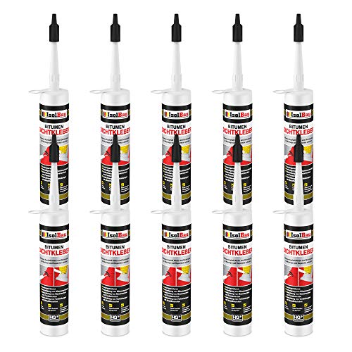 Isolbau Bitumen-Dichtkleber - 10 x 310 ml Klebstoff & Dichtmasse für Montage & Reparatur von Bitumen-Schindeln - Schwarz Isolbau Bitumen-Dichtkleber - 10 x 310 ml Klebstoff & Dichtmasse für Montage & Reparatur von Bitumen-Schindeln - Schwarz von Isolbau