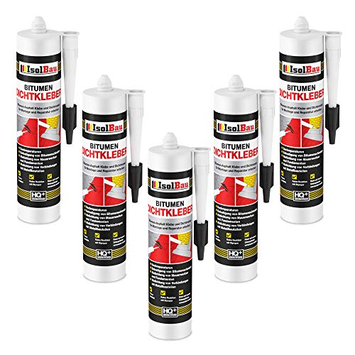 Isolbau Bitumen-Dichtkleber - 5 x 310 ml Klebstoff & Dichtmasse für Montage & Reparatur von Bitumen-Schindeln - Schwarz Isolbau Bitumen-Dichtkleber - 5 x 310 ml Klebstoff & Dichtmasse für Montage & Reparatur von Bitumen-Schindeln - Schwarz von Isolbau