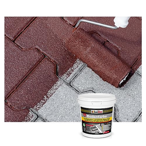 Isolbau Bodenfarbe - 1,5 kg - Boden- und Betonfarbe für Keller, Garage, Werkstatt - Wasserfeste Bodenbeschichtung für innen & außen - Braun (RAL) von Isolbau