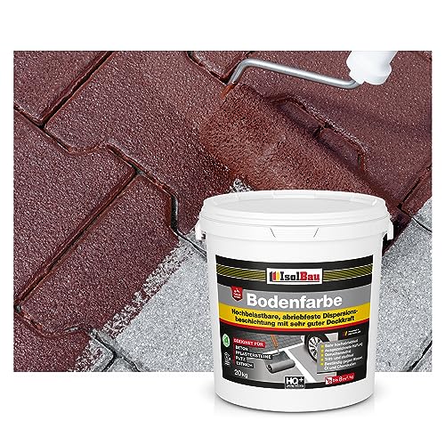 Isolbau Bodenfarbe - 20 kg - Boden- und Betonfarbe für Keller, Garage, Werkstatt - Wasserfeste Bodenbeschichtung für innen & außen - Braun (RAL) von Isolbau