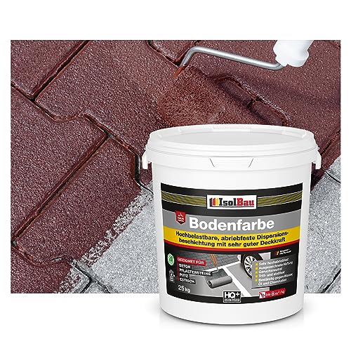 Isolbau Bodenfarbe - 25 kg - Boden- und Betonfarbe für Keller, Garage, Werkstatt - Wasserfeste Bodenbeschichtung für innen & außen - Braun (RAL) von Isolbau